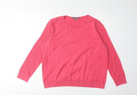 Laura Ashley Women's Pink Crew Neck Jumper, Size 16