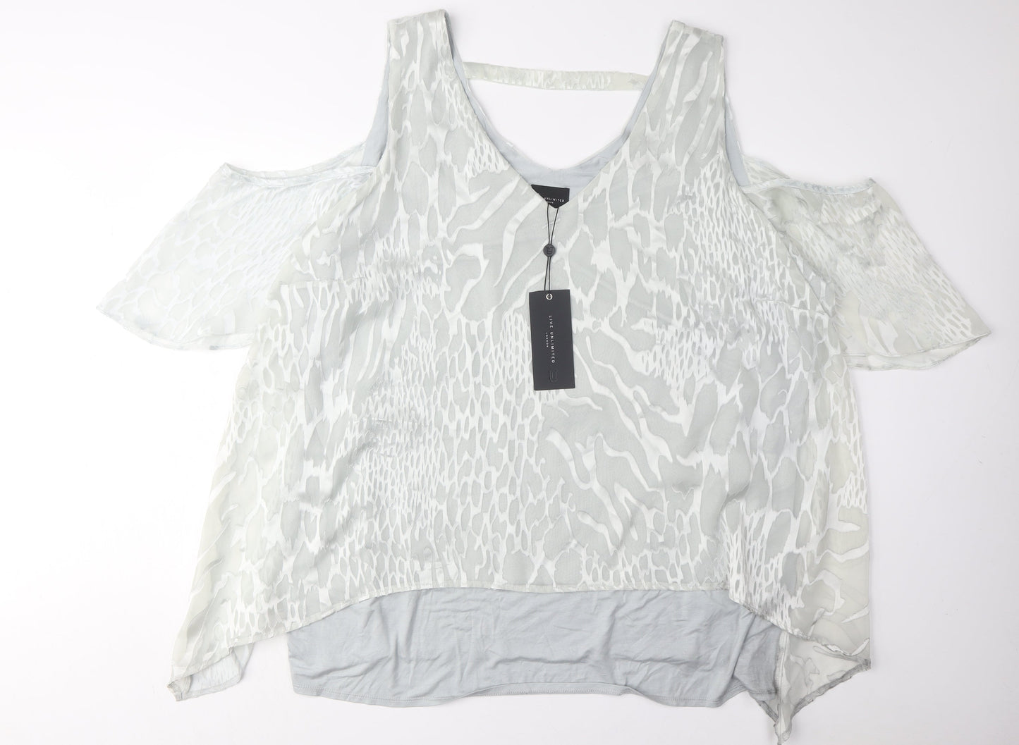 Live Unlimited London Women's White Cold Shoulder Top