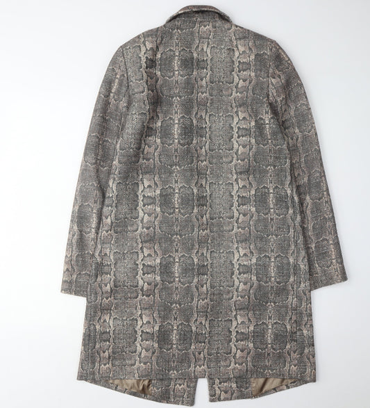 Principles Women's Grey Animal Print Pea Coat Size 10