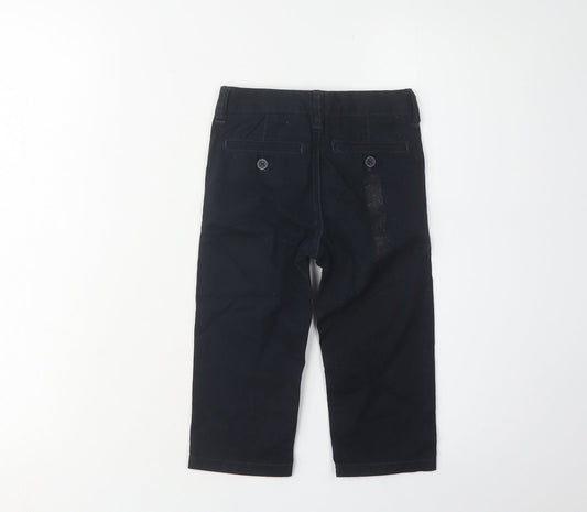BabyGap Boys Black Chino Trousers, 2 Years, Cotton, Adjustable Waist