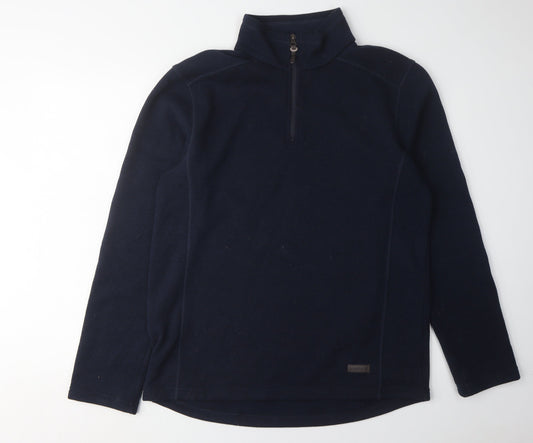 Brasher Men's Blue Fleece 1/4 Zip Jacket, L, Casual Outdoor