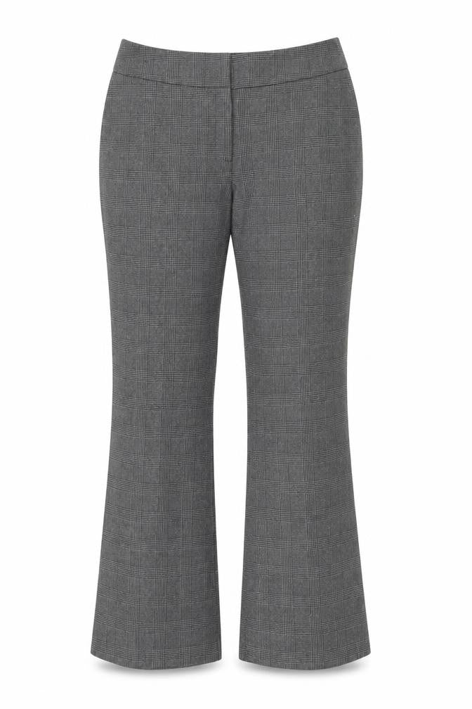 Evie Women's Grey Check Dress Pants, Size 14