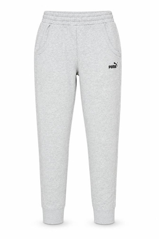 Puma Men's Grey Joggers, Size S, Sporty Fleece Trousers