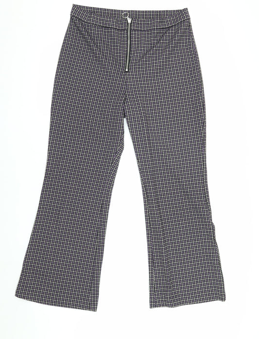 Monki Women's Multicoloured Flared Trousers M