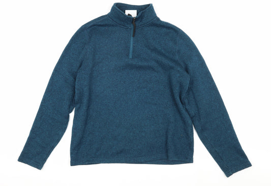 TOG24 Men's Blue Pullover High Neck Zip Sweatshirt L