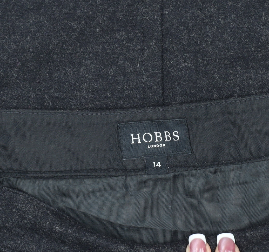 Hobbs Women's Black Pencil Skirt Size 14 Button Accent