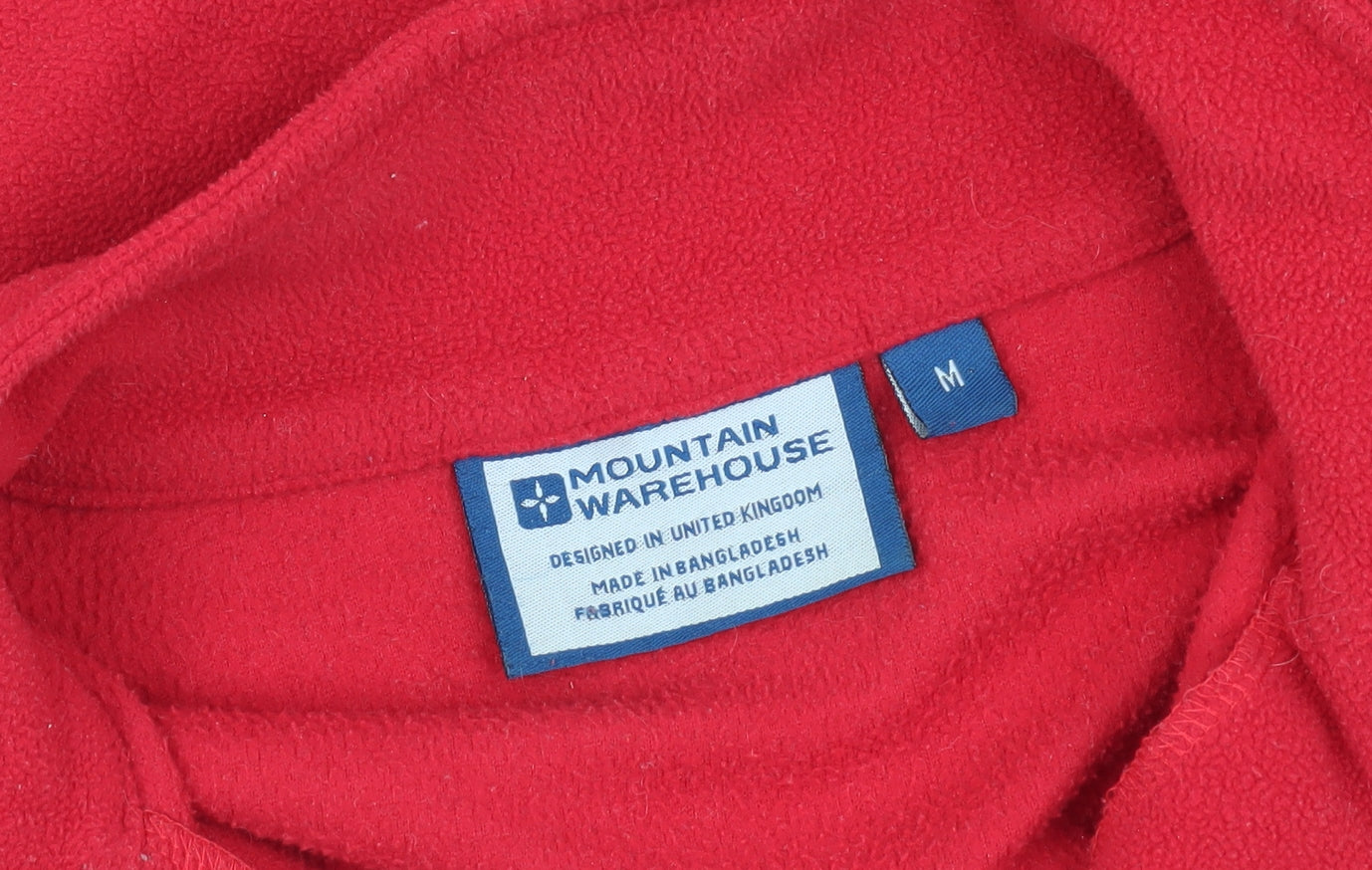 Mountain Warehouse Men's Red Medium 1/4 Zip Fleece Sweatshirt