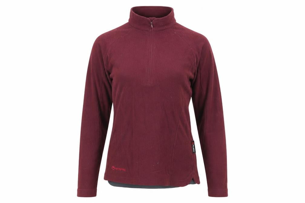 Womens UK XS Regular Sprayway Red Henley Sweatshirt