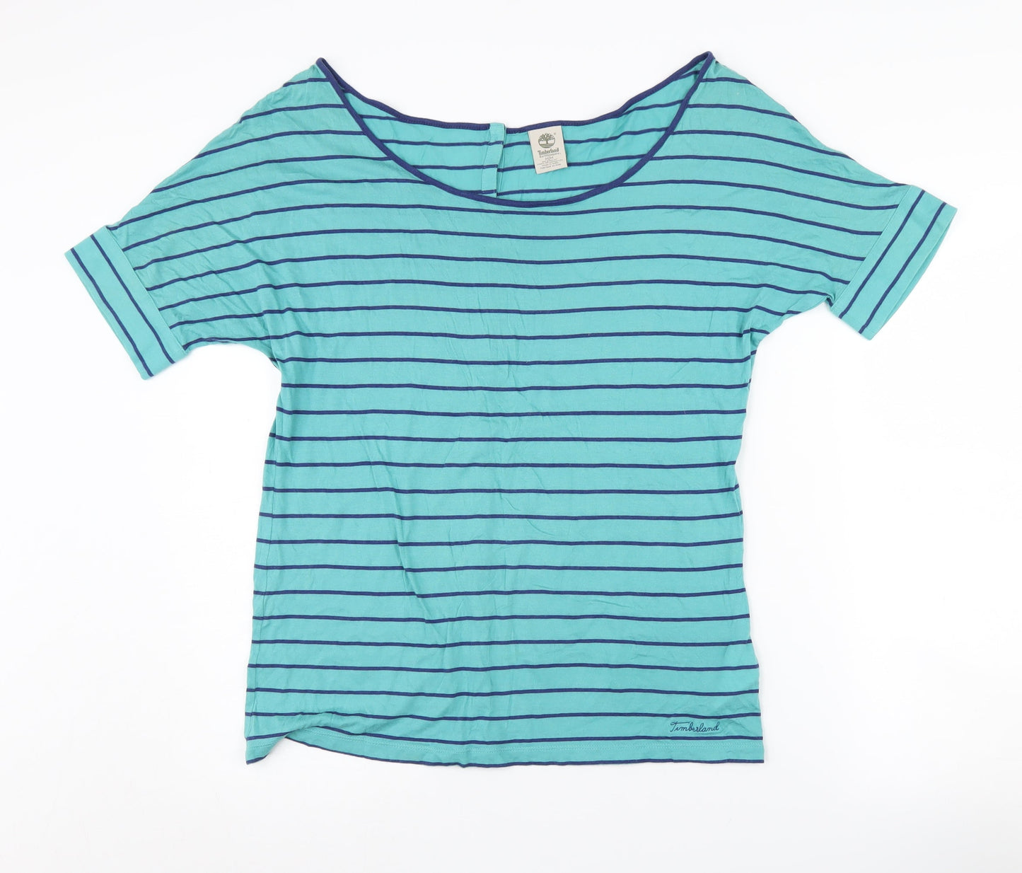 Timberland Unisex Blue Striped T-Shirt - Medium