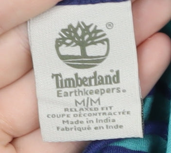 Timberland Unisex Blue Striped T-Shirt - Medium