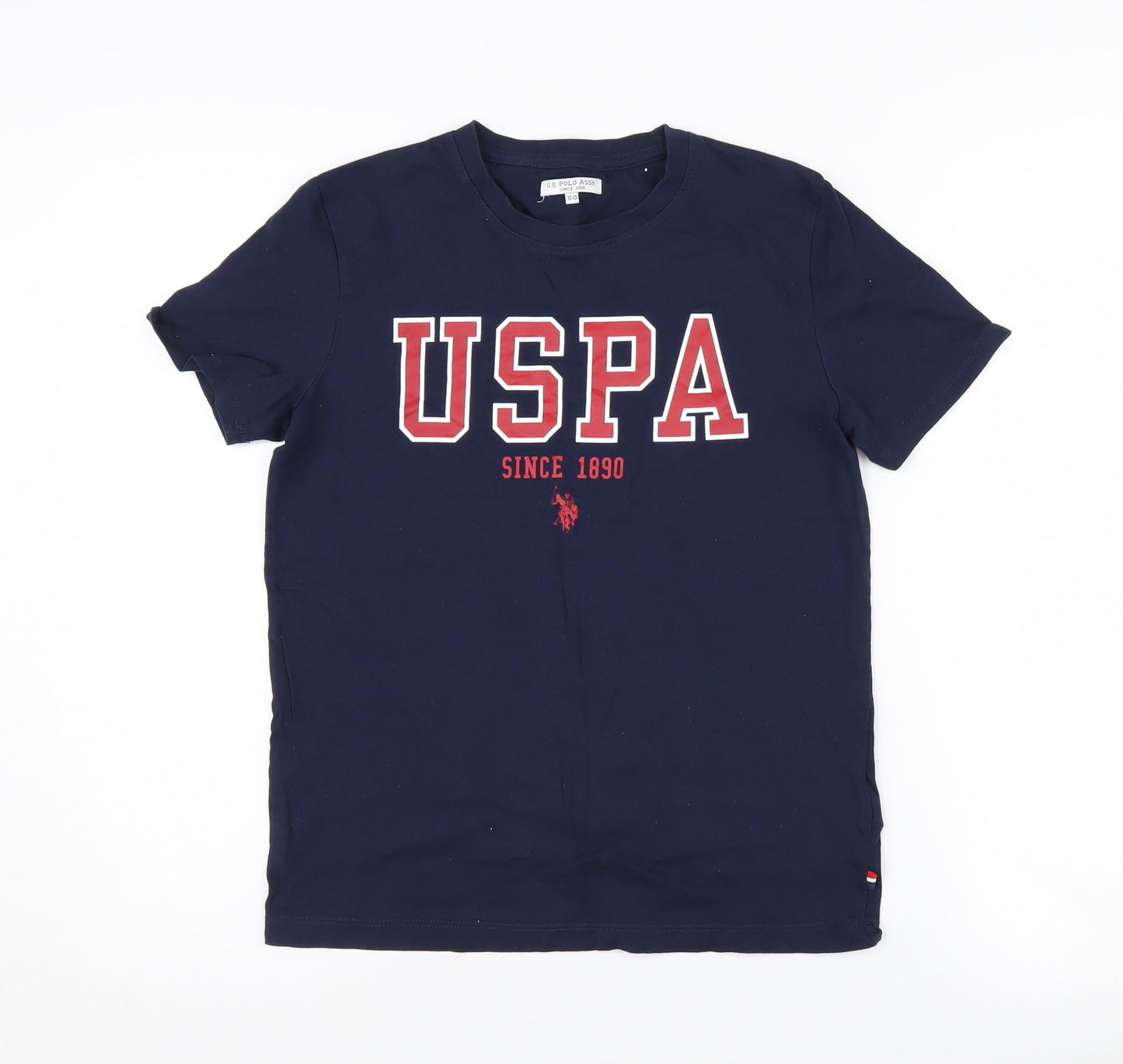 U.S. Polo Assn. Boys Blue T-Shirt 12-13 Logo Short Sleeve