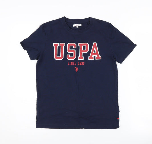 U.S. Polo Assn. Boys Blue T-Shirt 12-13 Logo Short Sleeve