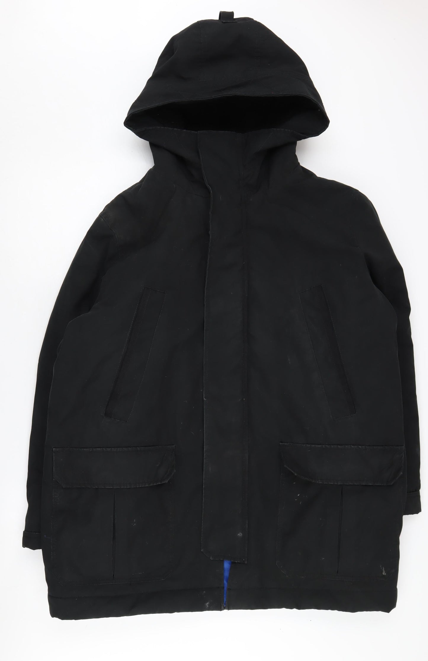 GAP Men's XL Black Parka Jacket, Hooded, Mid-Length