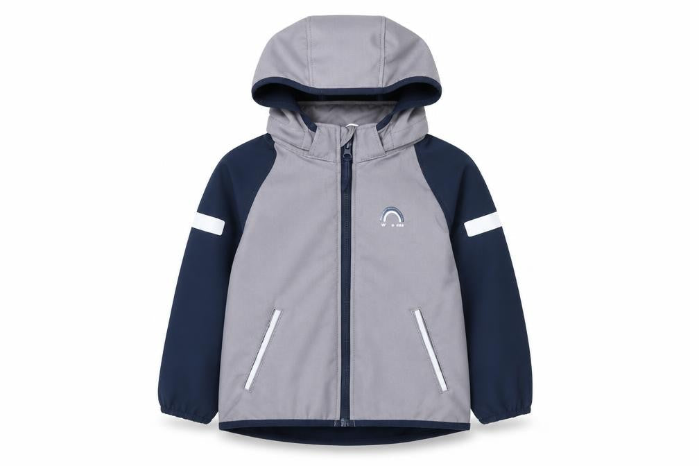 H&M Boys Grey Hooded Jacket, 3-4 Years, Reflective, Lined