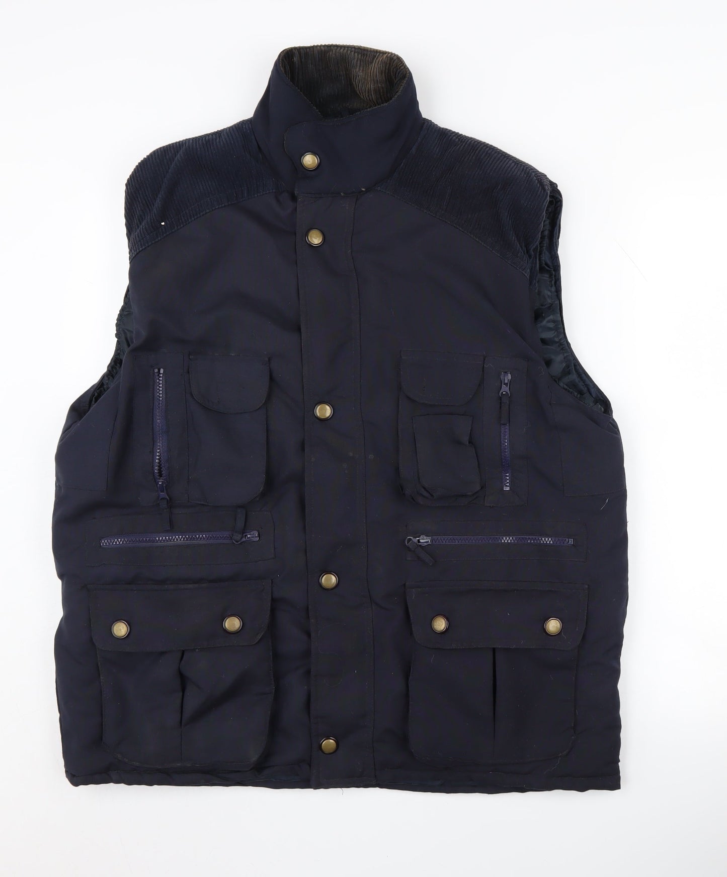 Euro Denim Men's Blue Waistcoat M with Pockets