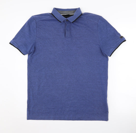 DKNY Men's Blue Polo Shirt Size M Collared Short Sleeve