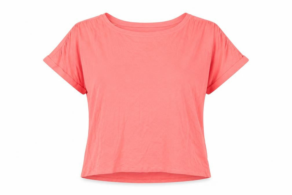 Womens UK Size L Lands' End Pink Linen Blend T-Shirt