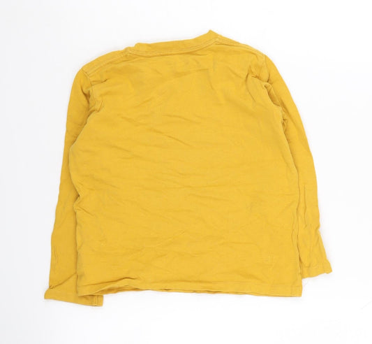 Gap Boys Yellow Graphic T-Shirt, Age 5, Long Sleeve, Casual