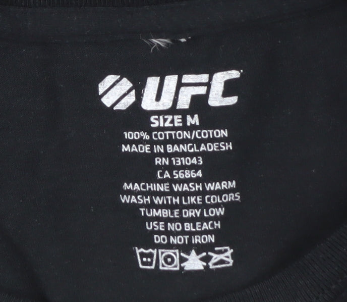 UFC Men's Black Graphic Print T-Shirt M Sports Style