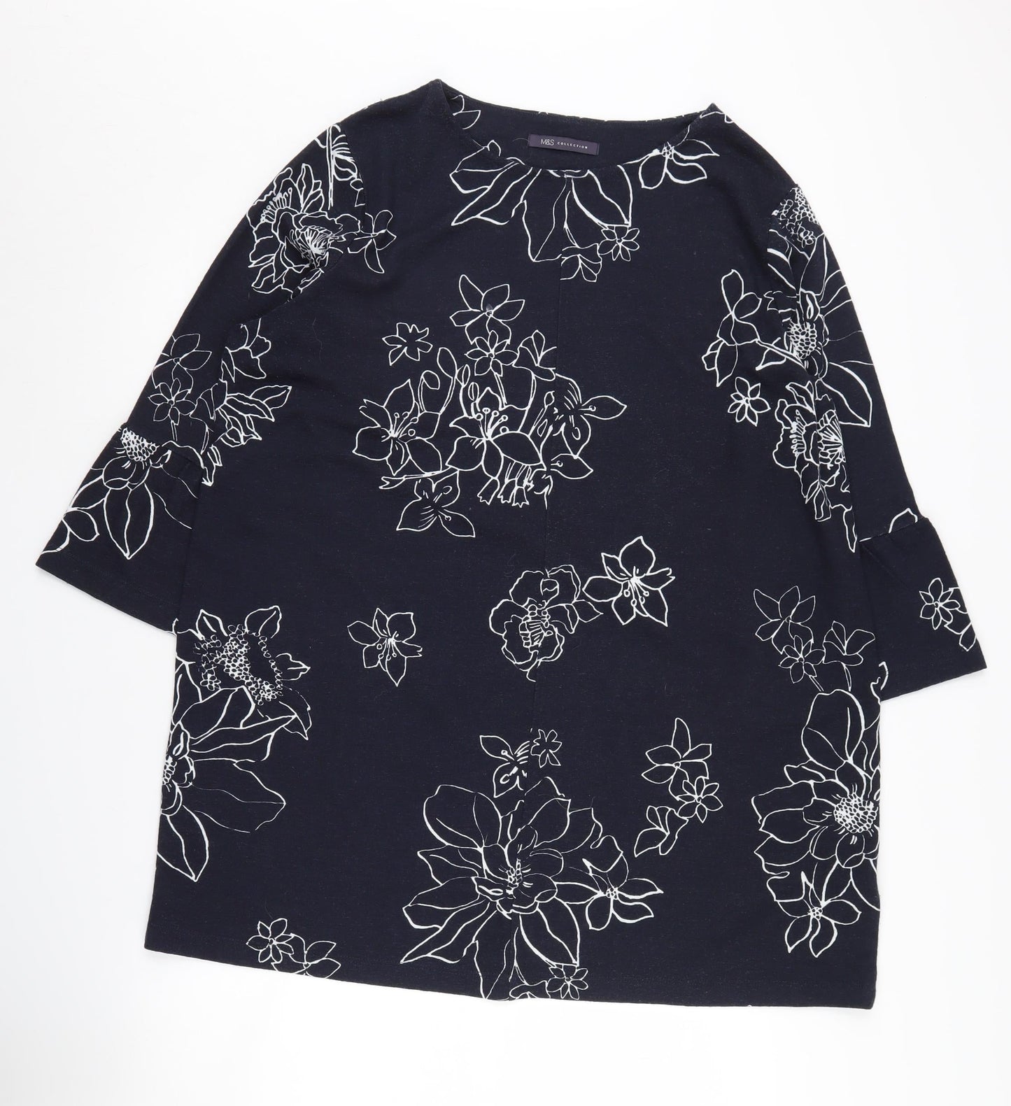 Marks and Spencer Women's Black Floral Pullover Jumper Size 18