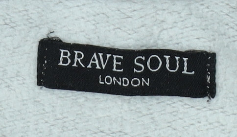 Brave Soul Men's Grey Pullover Hoodie M with Logo