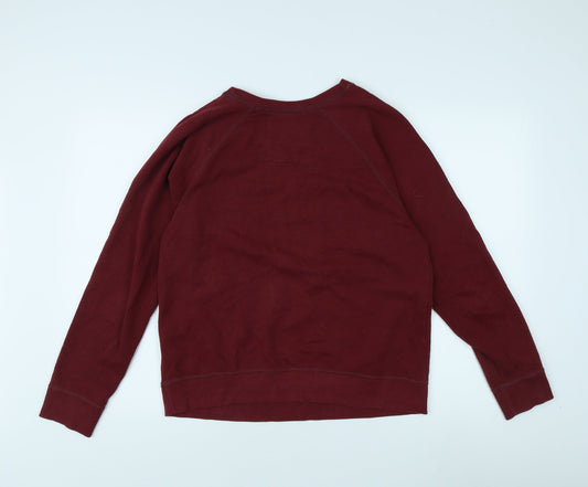 Hollister Women's Red Logo Pullover Sweatshirt M