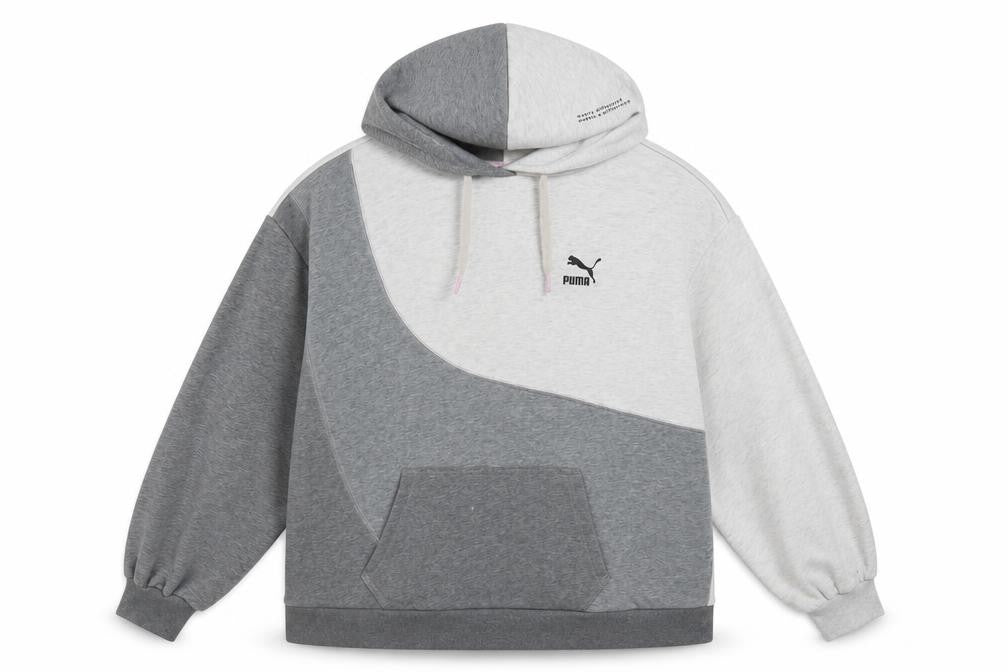 Womens UK M Regular PUMA Grey Pullover Hoodie