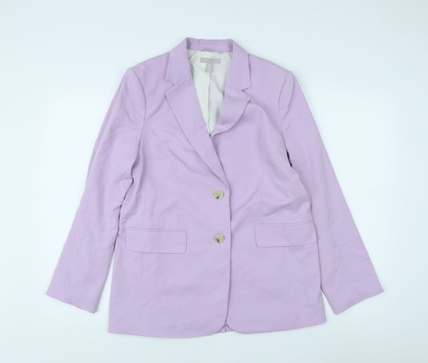 H&M Women's Purple Blazer - Size S, Button Closure