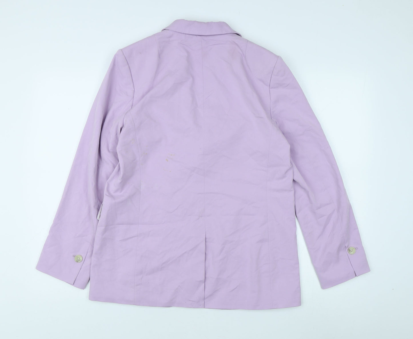 H&M Women's Purple Blazer - Size S, Button Closure