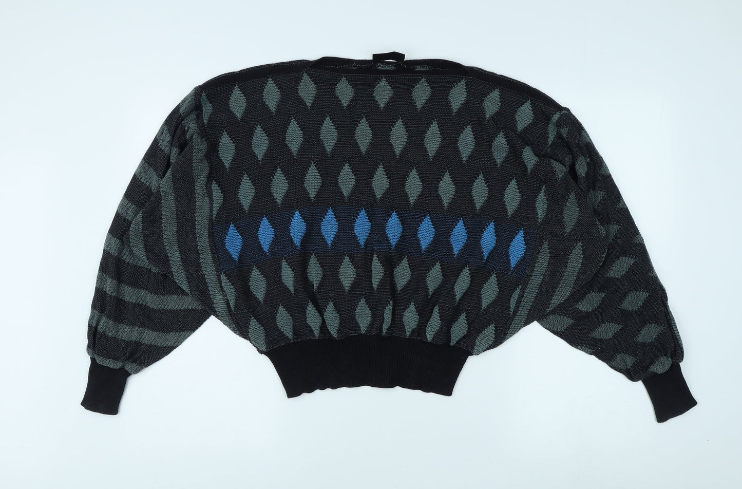 Aiola Women's Black Geometric Pullover Jumper Size 12