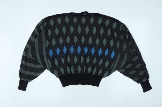 Aiola Women's Black Geometric Pullover Jumper Size 12