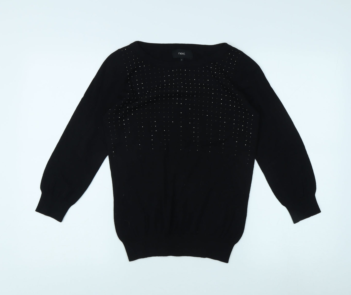 Next Women's Black Pullover Jumper Size 8 Studded