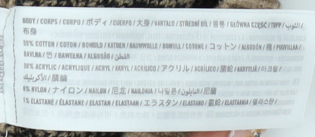 Hollister Women's Beige Black Pullover Jumper L