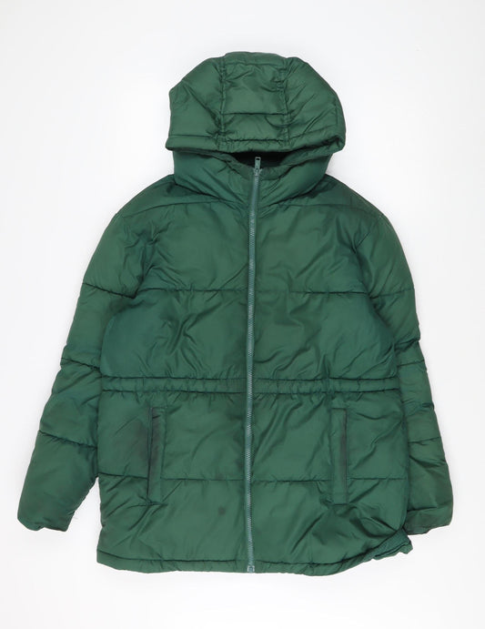 Hollister Women's Green Puffer Jacket M