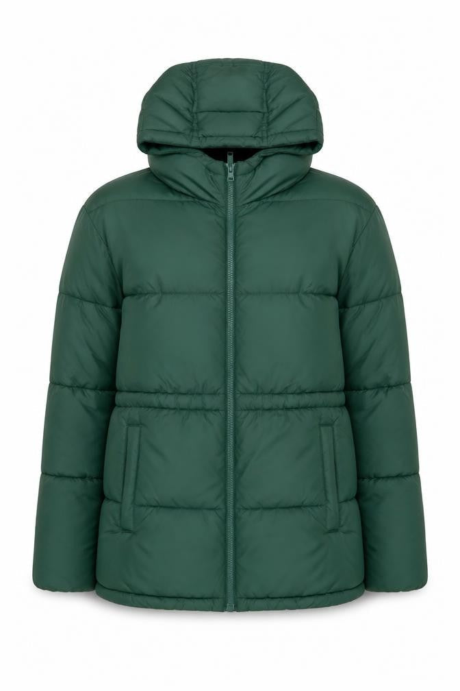 Womens UK Size M Regular Hollister Green Polyester Puffer Jacket