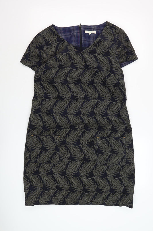 White Stuff Women's Black Floral Shift Dress Size 12