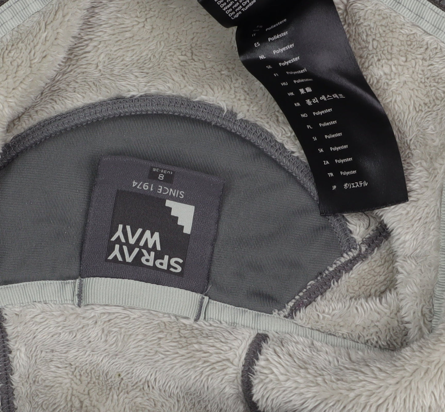 Sprayway Women's Grey Full Zip Fleece Hoodie Size 8
