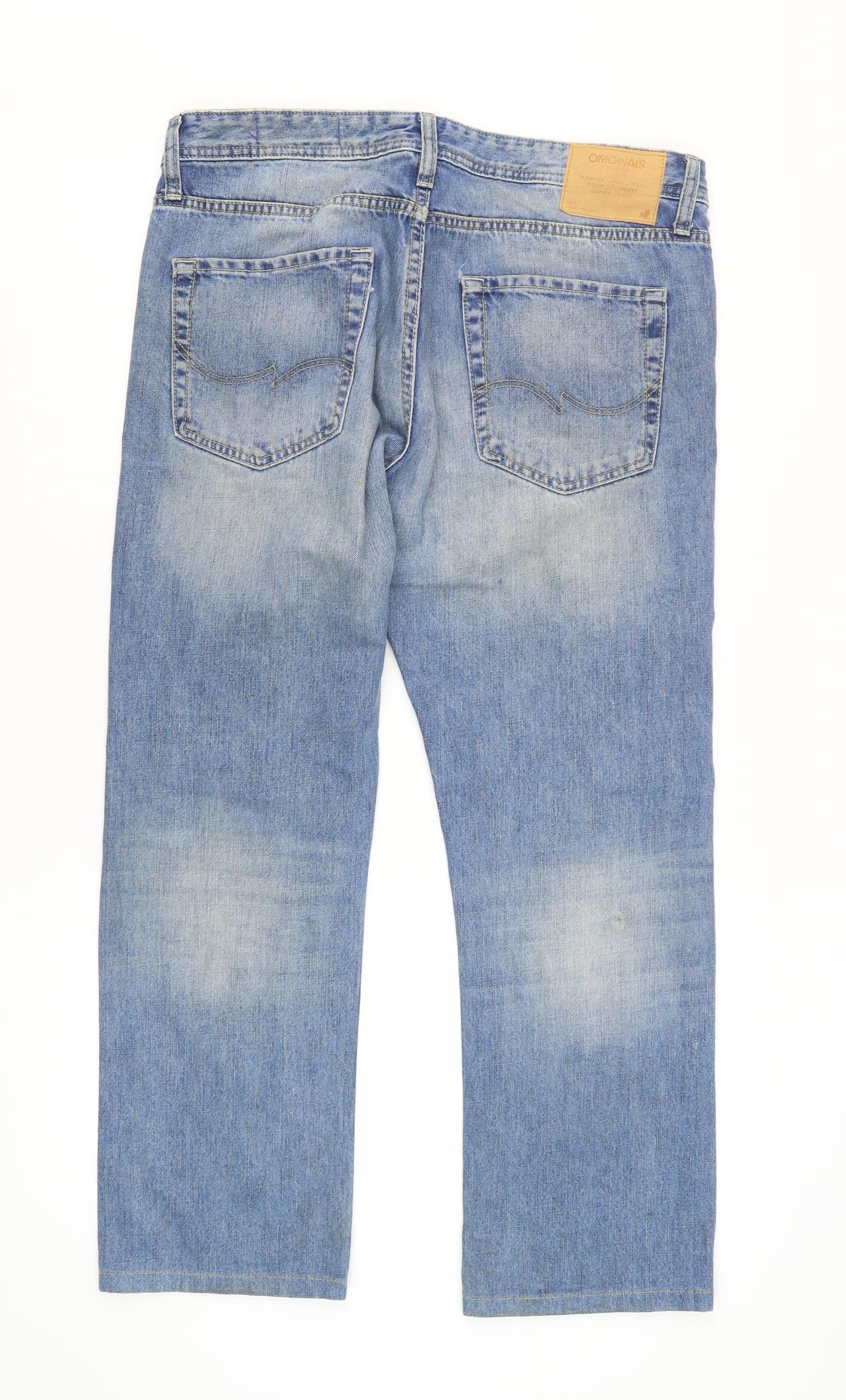 Jack & Jones Men's Blue Clark Straight Jeans 34/32