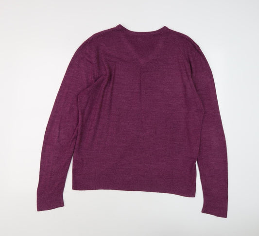 Thomas Nash Men's Purple V-Neck Pullover Jumper S