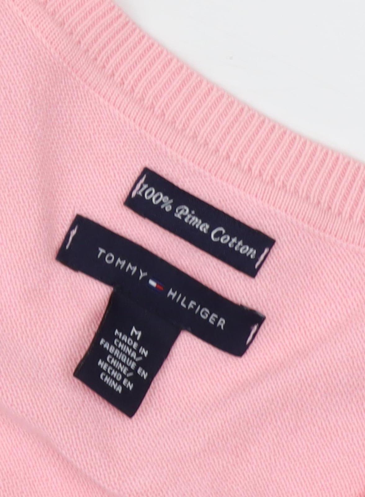 Tommy Hilfiger Women's Pink Argyle Pullover Jumper M