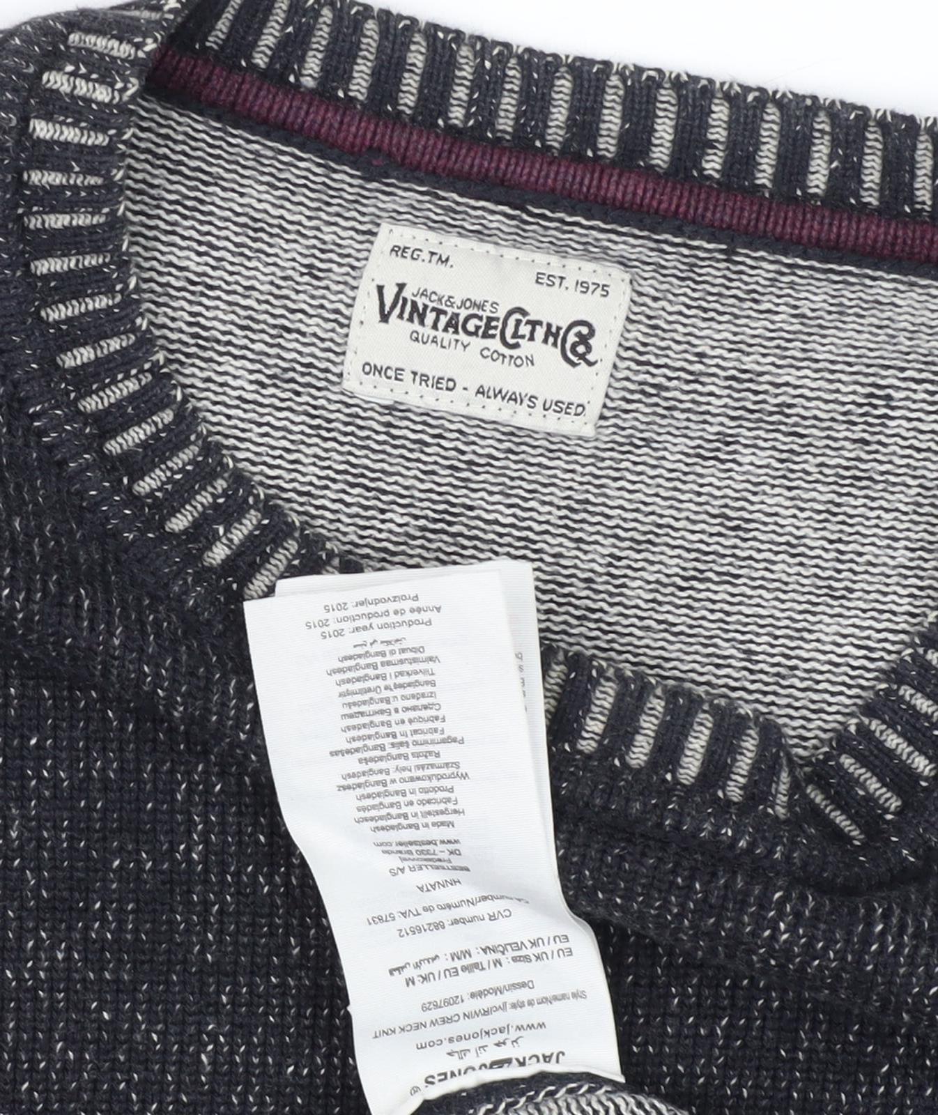 Jack & Jones Men's Black Pullover Jumper, Regular Fit