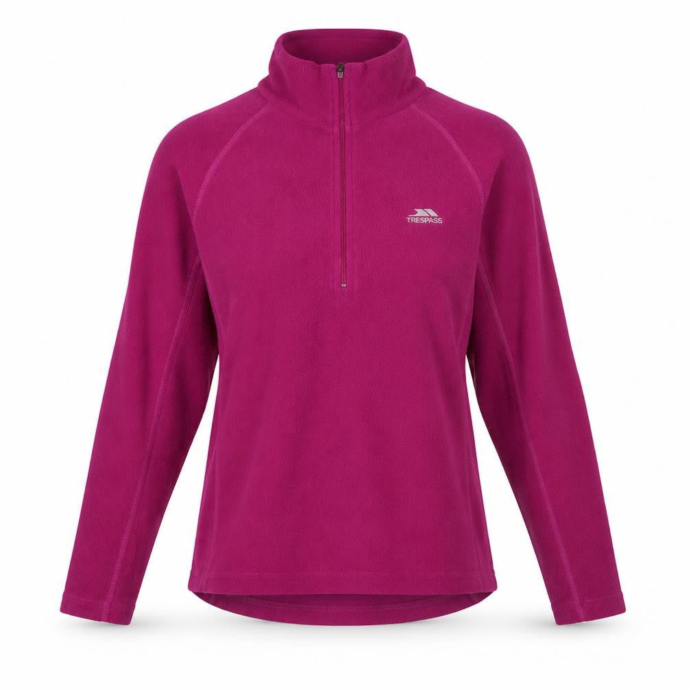 Womens UK L Regular Trespass Pink Henley Sweatshirt