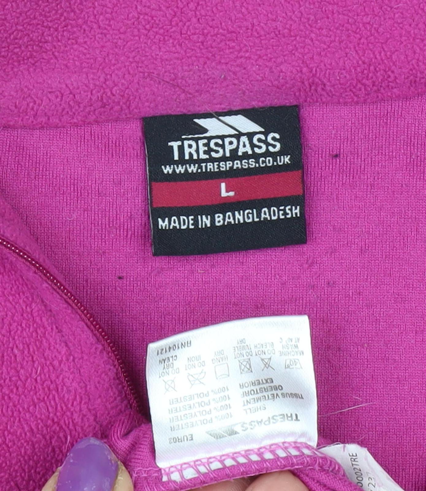 Trespass Women's Pink Fleece Sweatshirt L Zip