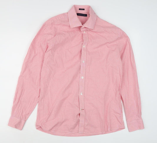 Tommy Hilfiger Men's Pink Check Slim Fit Shirt M
