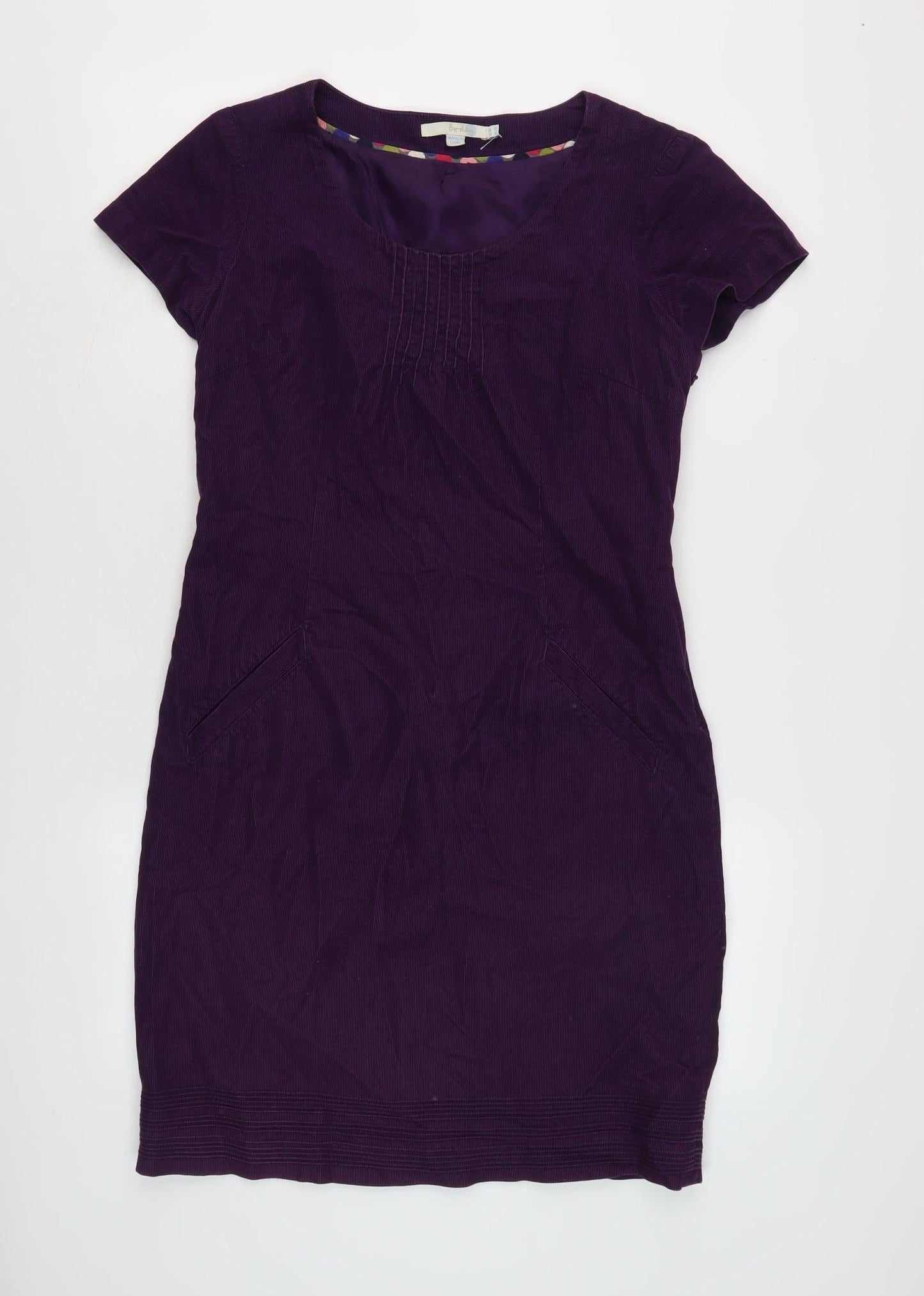 Boden Women's Purple Corduroy Knee Length Shift Dress