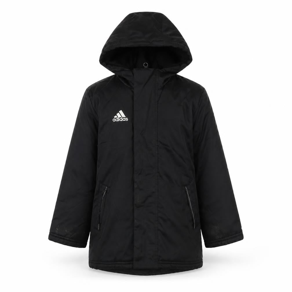 Adidas Boys Black Jacket 2XS Hooded Zip Casual