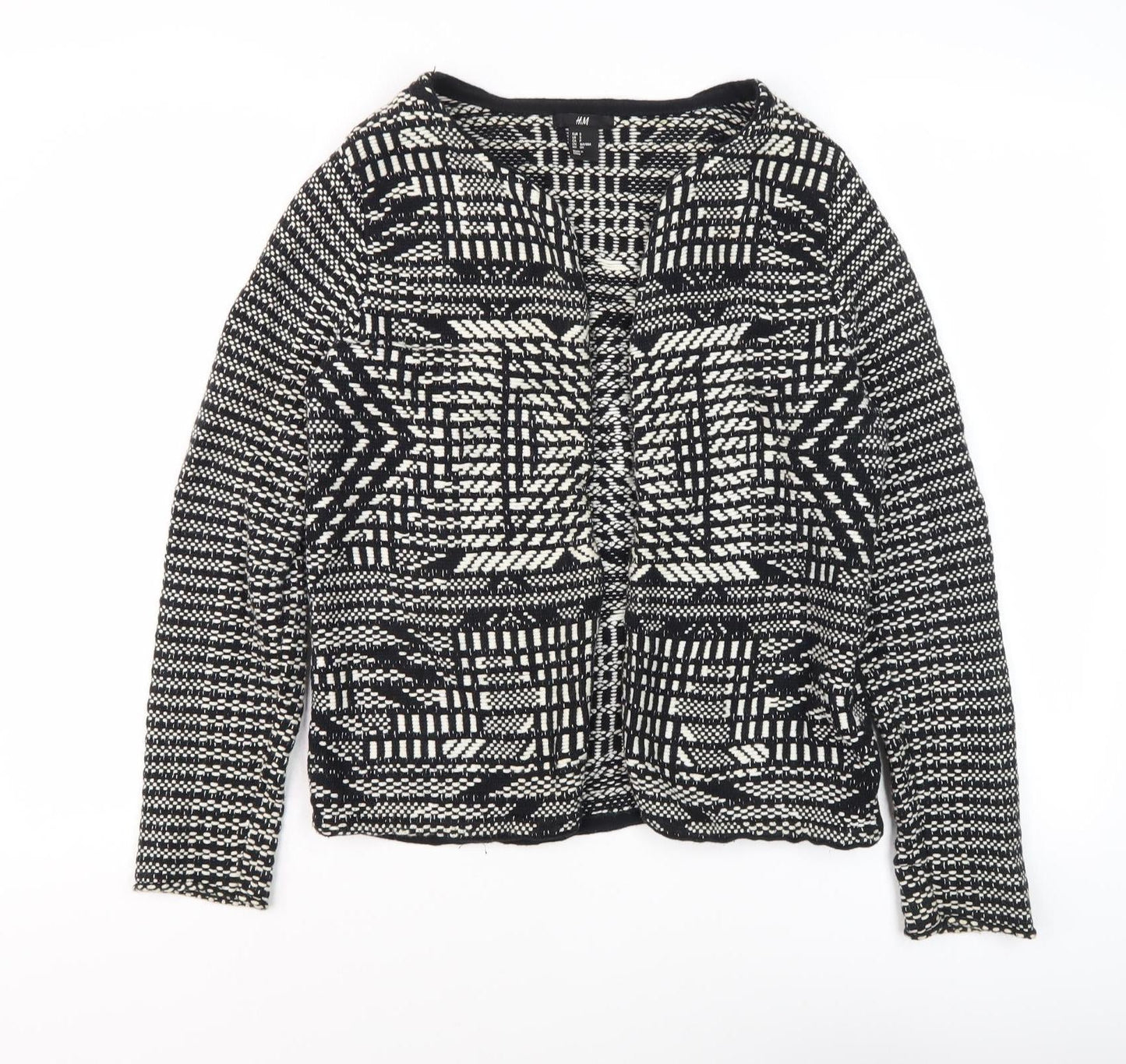 H&M Women's Black Geometric Jacket - Size S