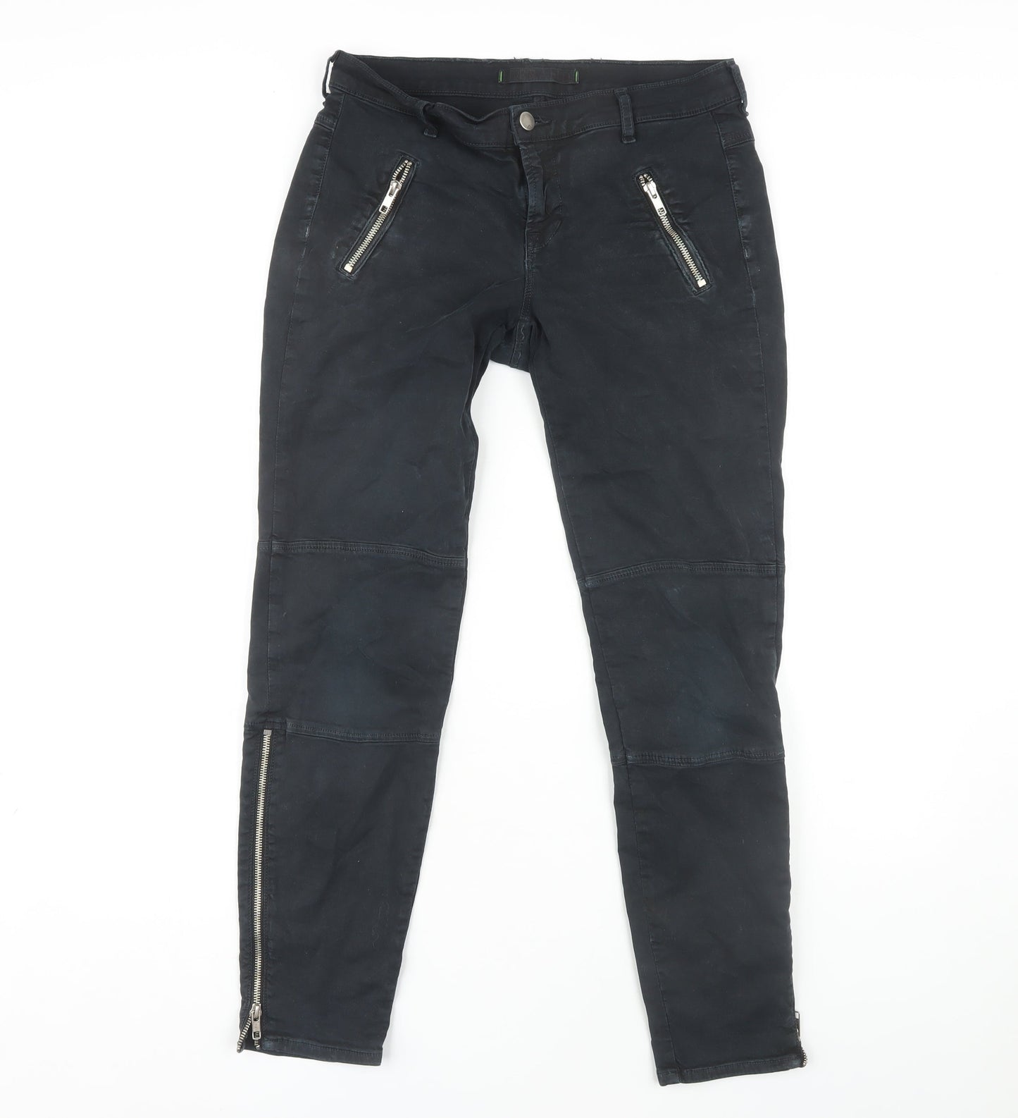 J Brand Women's Black Skinny Jeans Size 12 with Ankle Zips