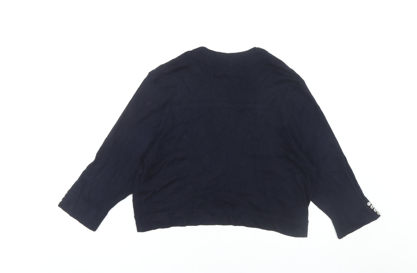 Wallis Women's Blue Shrug, Size L, Button Accent