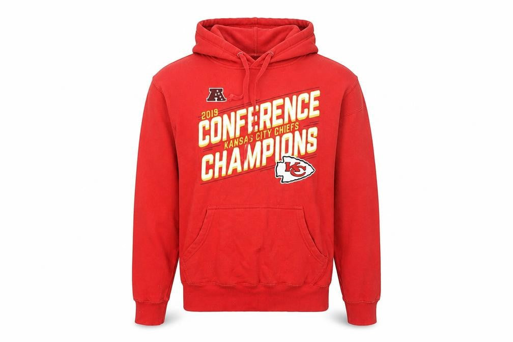 Unisex Adults UK S Regular NFL Team Apparel Red Pullover Hoodie